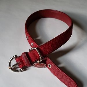 Coach Signature Dog Collar With Engraveable Charm